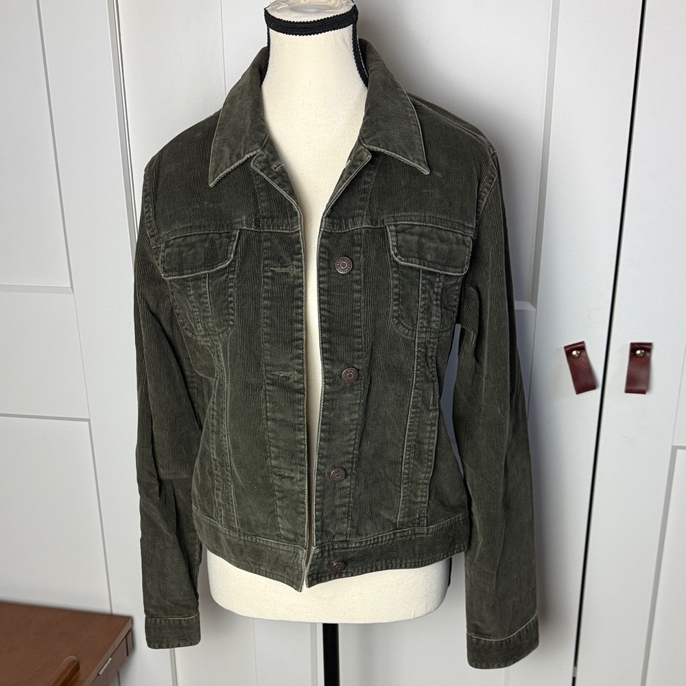 Vintage 90s The Limited olive button down corduroy 100% cotton jacket Medium